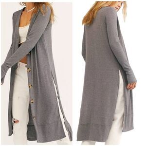 We The Free {Free People} Perfect Match Longline Duster Cardigan (Gray) - XS